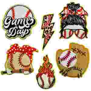 Parches Deportivos de Béisbol Bordados con Temática de Softbol para Planchar - Product Image 1