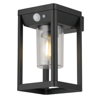 Ampoule LED E27 moderne en aluminium moulé sous pression Détecteur de mouvement Applique murale solaire extérieure pour jardins, cours et parcs