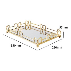 Plateau <span class=keywords><strong>miroir</strong></span> en fer de style européen léger et luxueux, chambre à coucher, salon, ornements créatifs, <span class=keywords><strong>rangement</strong></span> de cosmétiques et de <span class=keywords><strong>bijoux</strong></span> de grande valeur - Product Image 6