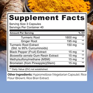 Cápsulas de Cúrcuma, Curcumina y Raíz de Jengibre Directas de Fábrica, Promueven un Sistema Inmunológico Saludable y un Equilibrio Digestivo - Product Image 6