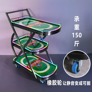 Illuminated Beverage Cart Rectangle Modern <b>Standing</b> Type 10-20 L For Bars Nightclubs KTV Food Delivery - Product Image 3