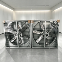 Ventilateur d'extraction mural automatique grand format à persiennes carrées avec cadre galvanisé pour élevage avicole, poulailler, serre