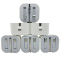Adaptador de Corriente USB C Plegable de 20W con Enchufe para Reino Unido, EE. UU. y UE, Cargador de Pared de Carga Rápida para iPhone 16 17 Pro Max 15 14 13 12 11