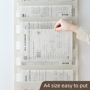 Sac de rangement mural pour fichiers avec poignée Compartiments classifiables à 6 couches Papier de test Sac de rangement pliable portable - Product Image 3