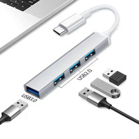 Adaptateur OTG Cantell Type-C mâle vers 4 ports multi USB 2.0, concentrateur 4 en 1 pour Samsung Xiaomi Macbook ordinateur portable tablette PC