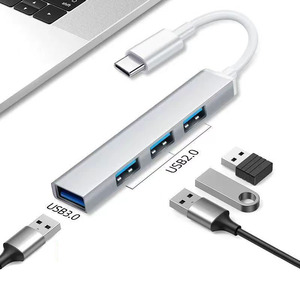 Adaptador OTG Cantell Tipo-C Macho a 4 Puertos Multi USB 2.0, Divisor 4 en 1, Base <span class=keywords><strong>HUB</strong></span> para Samsung, Xiaomi, Macbook, Laptop, Tablet, <span class=keywords><strong>PC</strong></span> - Product Image 2