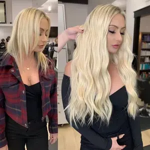 100% Virgin Russische Remy Volledige Lengte Menselijk Haar Stok Tip Keratine Pre Bond Platte Tip Hair Extensions Groothandel