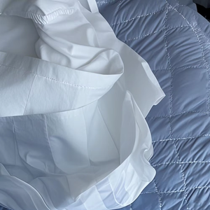 3 Mảnh Trắng Satin Tùy Chỉnh Sọc Duvet Bìa Bộ Đồ Giường Tấm Ga Giường Bộ Ai Cập Bông Sợi Tre Dệt Khách Sạn Gối Bộ - Product Image 6