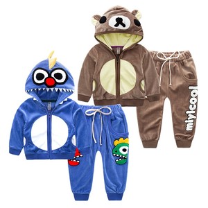 Vêtements d'hiver en polaire pour enfants en gros, ensembles avec capuche à motif animal - Product Image 1