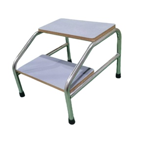 Muebles de hospital sala de examen de acero inoxidable 2 escalones taburete de pie con cubierta de goma - Product Image 2