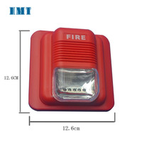 Sirène d'alarme incendie 12V 24V avec son et lumière stroboscopique pour système de sécurité domestique, bureau, hôtel, restaurant
