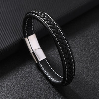 Bracelet homme en acier inoxydable tressé multicouche, tendance, unique, avec fermoir magnétique électroplaqué – Meilleure vente