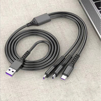 Câble USB multi-ports 3 en 1 à charge rapide 66W, Micro USB Type-C, en nylon tressé, conducteur en cuivre pur, 5A pour Android et iPhone
