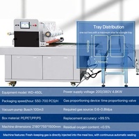 Machine d'emballage sous atmosphère modifiée entièrement automatique avec film de scellage haute fréquence pour la conservation de la fraîcheur des boissons et des produits frais