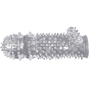 Großhandel Super Qualität Soft Crystal Wieder verwendbare Silikon hülle Gummi Extra gepunktete Penis Kondom - Product Image 1