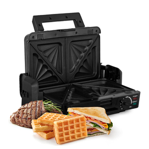 Máquina <span class=keywords><strong>de</strong></span> hacer waffles belgas antiadherente, 2 rebanadas, con luces <span class=keywords><strong>de</strong></span> calefacción estables, sandwichera - Product Image 1