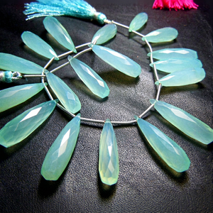 Cuentas de Gemas de Calcedonia Aqua 100% Naturales de Primera Calidad, Alif International, Valoradas por Terceros, Personalizadas, Varios Tamaños - Product Image 1