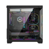 Boîtier PC Ruix ZY M240 Mid Tower en alliage d'aluminium avec fenêtre latérale, ventilateurs ARGB 240 mm, compatible Micro ATX/ITX, pour jeux et bureau