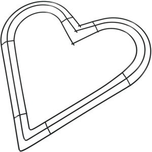 12'' क्रिसमस वैलेंटाइन डे सजावट, दरवाजे पर लटकने वाली सजावट के लिए दिल के आकार का धातु के तार पुष्पांजलि फ्रेम - Product Image 2