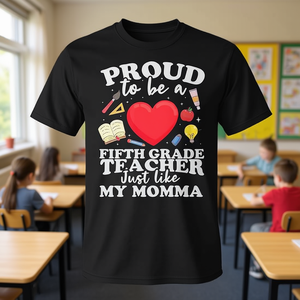 Camiseta premium para profesores de 5.º grado, orgullosa de ser profesora - Product Image 3
