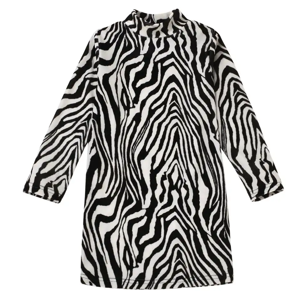 Güzel model elbiseler uzun kollu 2021 zebra <span class=keywords><strong>kız</strong></span> elbise giyim
