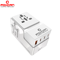 Foxcan tout-en-un USB type-c chargeur adaptateur secteur de voyage prise internationale universelle utilisation mondiale pour la charge d'ordinateur portable PD QC