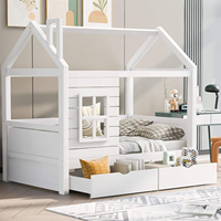 Cadre de lit pour tout-petit en bois massif moderne européen avec protection contre les chutes pour meubles de chambre à coucher