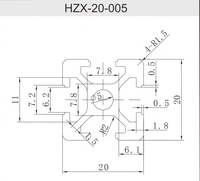 Profils d'extrusion série 6063-T5 2020 |   Châssis d'imprimante 3D à rainures en V |   Argent |   Service de découpe |   Longueur standard 1 mètre |   SZHZX
