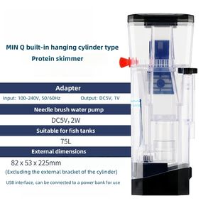 MiniQ <span class=keywords><strong>Nano</strong></span> Protein Skimmer Ecumeur d'<span class=keywords><strong>aquarium</strong></span> <span class=keywords><strong>marin</strong></span> suspendu de luxe pour réservoir de corail d'eau salée Bubble-Magus Stocked Mini Skimmer Box - Product Image 2