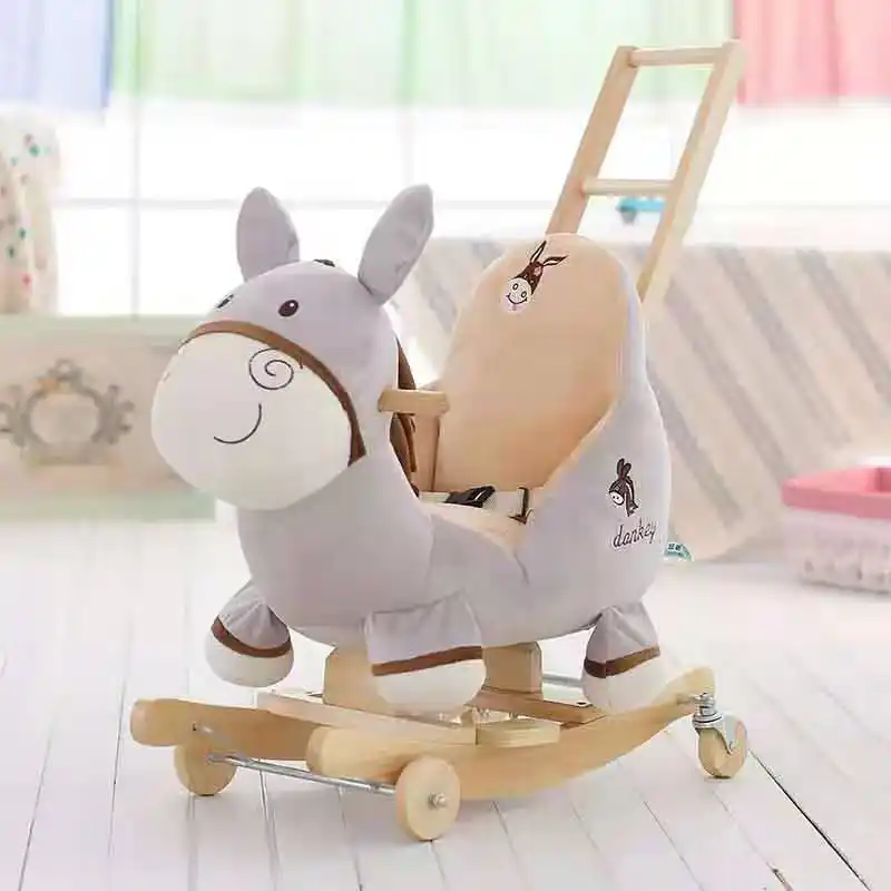 בעלי החיים מצחיק עץ נדנדה בעלי החיים צעצועי תינוק הליכון גן חיות מצוירות ילדי צעצועי עץ