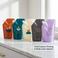 Pochettes souples personnalisées imprimées en couleur avec bec verseur, qualité alimentaire, pour jus, lait, smoothies, anti-fuite, 250 ml, 500 ml