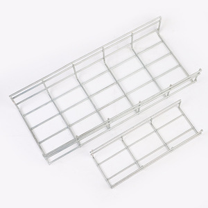 Bandeja de malla de alambre de acero galvanizado tipo cesta para gestión de cables de varios tamaños, estilo escalera abierta - Product Image 5