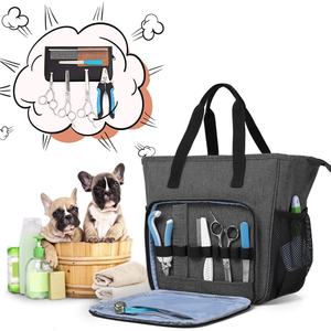 Naylon Pet bakım malzemeleri organizatör Tote fermuar kapatma katı desen köpek kedi aksesuar kiti seyahat atıştırmalık paketi kase içerir - Product Image 5