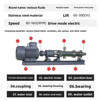 Pompe centrifuge à vis non électrique de type G en acier inoxydable 304 de qualité alimentaire, résistante à la corrosion pour liquides et colloïdes visqueuses, 1,5 CV
