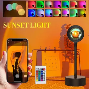 Lámpara de Pie LED RGB Moderna con Efecto Atardecer, Luz Nocturna Festiva, Proyector de Luz Atardecer - Product Image 1