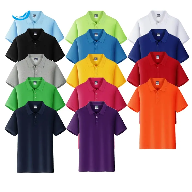 Hochwertige Baumwolle Polo bedrucktes Logo Herren T-Shirts einfarbig Kurzarm-Gedenk-Polovärmel hochwertige Polo-Baumwoll-T-Shirt