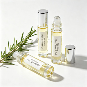 Huile capillaire 100% végane au romarin, roll-on, mélange biologique de ricin et de jojoba, sérum densifiant en gros - Product Image 3