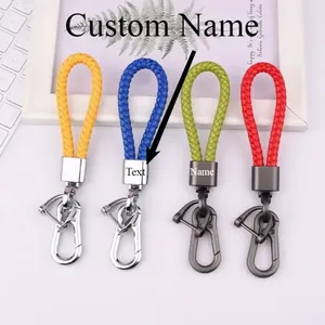 Llavero de Cuero con Diseño Creativo, Personalizable con Logotipo y Nombre, Anillo de Metal de Aleación de Color para Coche o Moto, Llavero de Alta Gama, Regalo para Parejas - Product Image 1