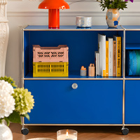 Kabinet Samping Modular Baja Tahan Karat 304 Hemat-Ruang dengan Pintu Geser, Bufet Ruang Tamu, Furnitur Modular Logam