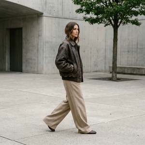 Chaqueta de Motociclista de Cuero Vintage para <span class=keywords><strong>Mujer</strong></span>, Corta, Estilo Bomber, Lavado al Aceite, Color Marrón Espresso, Resistente al Viento e Impermeable para Invierno - Product Image 6