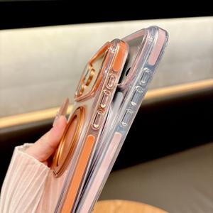 Funda Magnética con Adsorción de Cristal de Hielo para iPhone 17, 360 Grados °   Soporte Giratorio 16, Funda Transparente de Dos Colores Anti-Caídas - Product Image 5