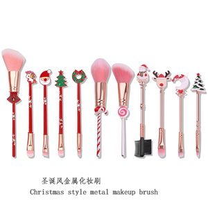 Face Makeup Brush Set Metal Handle Synthetic Hair Concealer Fan Eyeliner Compatible Custom <b>Gift</b> <b>Box</b> Professional Brushes - Product Image 3