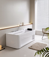 Baignoire de massage à remous en acrylique SICO, six jets, rectangulaire, avec robinet cascade, pour hôtel et villa