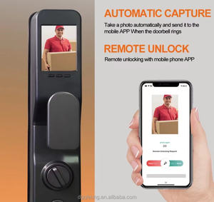 Serrure intelligente avec reconnaissance faciale 3D Smart Life, serrure <span class=keywords><strong>de</strong></span> porte intelligente avec empreintes digitales, application Tuya <span class=keywords><strong>WiFi</strong></span>, serrure intelligente avec caméra pour la maison et l'appartement - Product Image 6