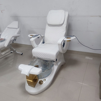 Équipement de salon de manucure de luxe chaise de spa de soin des pieds blanc chaise de pédicure de massage électrique inclinable réglable moderne