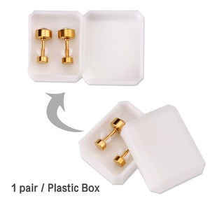 Pendientes al por mayor para bebés, aretes de metal con circonita brillante y colorida para mujer, conjuntos de aretes de acero inoxidable para niños - Product Image 4