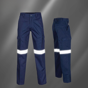 Pantaloni da <span class=keywords><strong>Lavoro</strong></span> ad Alta Visibilità Riflettenti per Operai Edili e Industriali, in Misto Cotone - Product Image 1