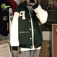 Veste d'université verte foncée pour hommes et femmes, étiquette porte-bonheur personnalisée, taille américaine