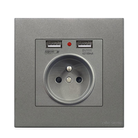 YH Panneau mural tactile pour PC domestique, norme européenne, 10A 250V, prise de courant IP20, 2 modules, design moderne