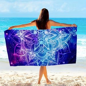 Serviette de plage en microfibre ultra-fine imprimée mandala, très populaire, pour les vacances d'été, accessoire de voyage personnalisé - Product Image 4